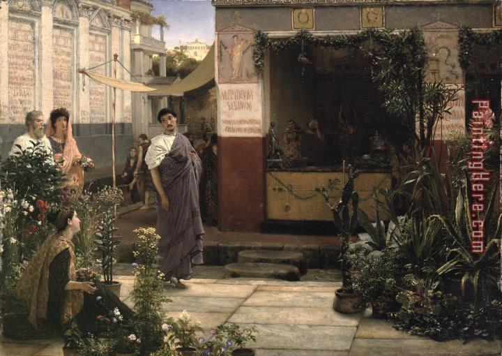Sir Lawrence Alma-Tadema A Roman Flower Market